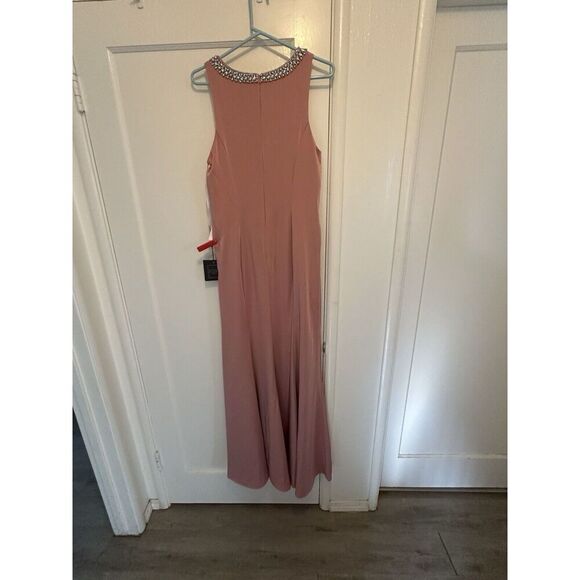 Ieena Mac Duggal Gown Dress Size 10 Pink Embellished Rhinestone Trumpet 49093 - Picture 6 of 10